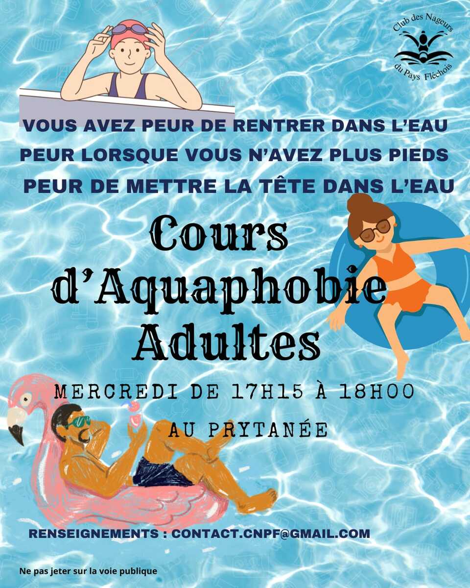 Nouveauté 2025: cours d'aquaphobie pour adultes à compter de novembre 2025