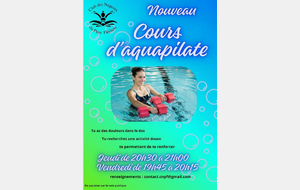 Aquapilate ! n'hésitez pas à nous rejoindre à compter du mois de decembre/janvier 2025-2026
