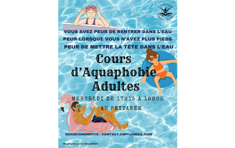 Nouveauté 2025: cours d'aquaphobie pour adultes à compter de novembre 2025